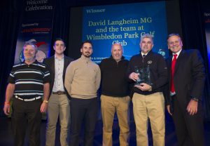 12-15 bigga David Langheim MG and the Wimbledon Park greenkeeping team are presented with their award